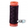 FIL COTON MAKO 50 AURIFIL 2570 Aubergine - Petite bobine de 200 mètres