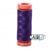 FIL COTON MAKO 50 AURIFIL 2582 Dark Violet - Petite bobine de 200 mètres