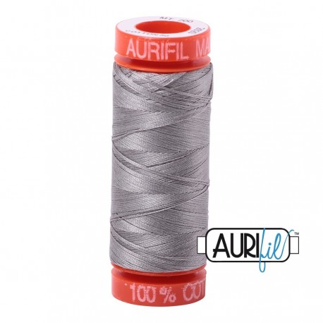 FIL COTON MAKO 50 AURIFIL 2620 Stainless Steel - Petite bobine de 200 mètres