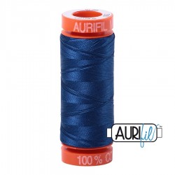 FIL COTON MAKO 50 AURIFIL 2780 Dark Delft Blue - Petite bobine de 200 mètres