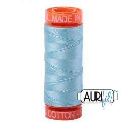 FIL COTON MAKO 50 AURIFIL 2805 Light Grey Turquoise - Petite bobine de 200 mètres