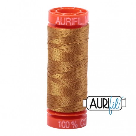 FIL COTON MAKO 50 AURIFIL 2975 Brass - Petite bobine de 200 mètres