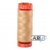 FIL COTON MAKO 50 AURIFIL 5001 Ocher Yellow - Petite bobine de 200 mètres