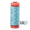 FIL COTON MAKO 50 AURIFIL 5006 Light Turquoise - Petite bobine de 200 mètres