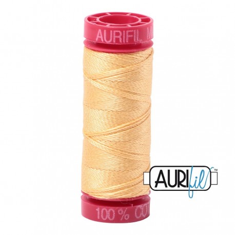 FIL COTON MAKO 12 AURIFIL 2130 Medium Butter - Petite bobine de 50 mètres