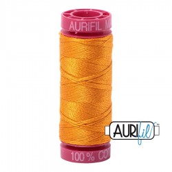 FIL COTON MAKO 12 AURIFIL 2145 Yellow Orange - Petite bobine de 50 mètres