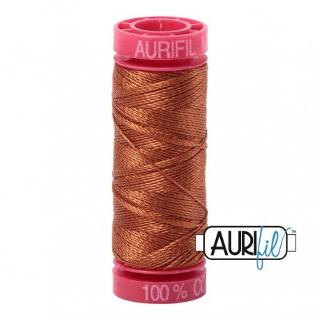 FIL COTON MAKO 12 AURIFIL 2155 Cinnamon - Petite bobine de 50 mètres