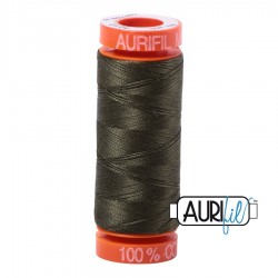 FIL COTON MAKO 50 AURIFIL 5012 Dark Green - Petite bobine de 200 mètres