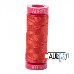 FIL COTON MAKO 12 AURIFIL 2245 Red Orange - Petite bobine de 50 mètres