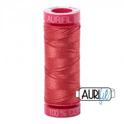 FIL COTON MAKO 12 AURIFIL 2255 Dark Red Orange - Petite bobine de 50 mètres