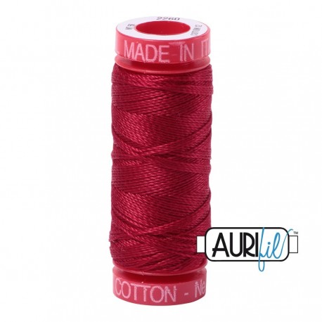 FIL COTON MAKO 12 AURIFIL 2260 Red Wine - Petite bobine de 50 mètres