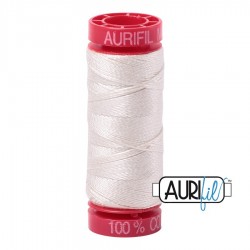 FIL COTON MAKO 12 AURIFIL 2309 Silver White - Petite bobine de 50 mètres