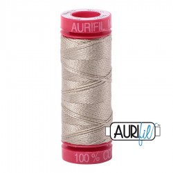 FIL COTON MAKO 12 AURIFIL 2324 Stone - Petite bobine de 50 mètres