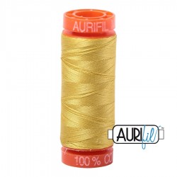 FIL COTON MAKO 50 AURIFIL 5015 Gold Yellow - Petite bobine de 200 mètres