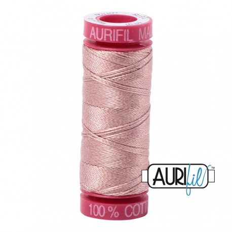 FIL COTON MAKO 12 AURIFIL 2375 Antique Blush - Petite bobine de 50 mètres