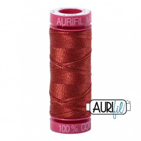 FIL COTON MAKO 12 AURIFIL 2385 Terracotta - Petite bobine de 50 mètres