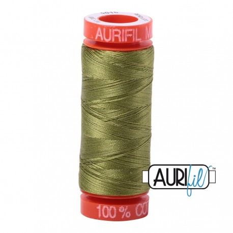 FIL COTON MAKO 50 AURIFIL 5016 Olive Green - Petite bobine de 200 mètres