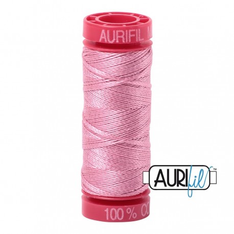 FIL COTON MAKO 12 AURIFIL 2430 Antique Rose - Petite bobine de 50 mètres