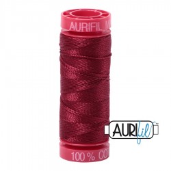 FIL COTON MAKO 12 AURIFIL 2460 Dark Carmine Red - Petite bobine de 50 mètres