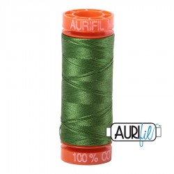 FIL COTON MAKO 50 AURIFIL 5018 Dark Grass Green - Petite bobine de 200 mètres