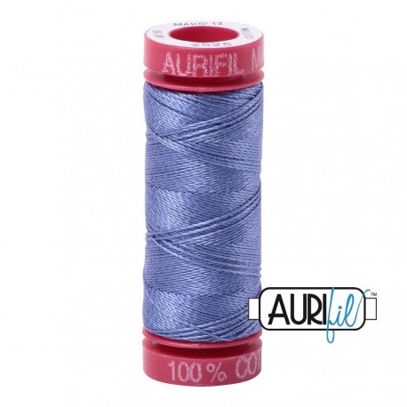 FIL COTON MAKO 12 AURIFIL 2525 Dusty Blue Violet - Petite bobine de 50 mètres