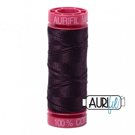 FIL COTON MAKO 12 AURIFIL 2570 Aubergine - Petite bobine de 50 mètres