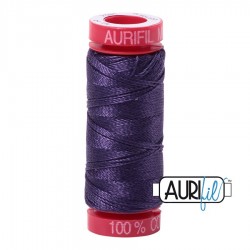 FIL COTON MAKO 12 AURIFIL 2581 Dark Dusty Grape - Petite bobine de 50 mètres