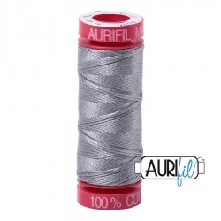 FIL COTON MAKO 12 AURIFIL 2605 Grey - Petite bobine de 50 mètres