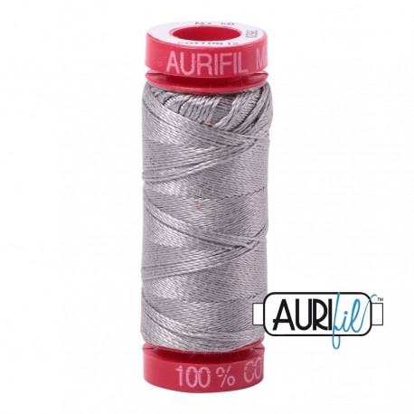 FIL COTON MAKO 12 AURIFIL 2620 Stainless Steel - Petite bobine de 50 mètres