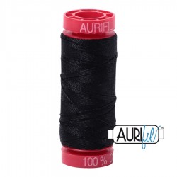 FIL COTON MAKO 12 AURIFIL 2692 Black - Petite bobine de 50 mètres