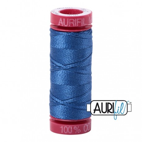 FIL COTON MAKO 12 AURIFIL 2730 Delft Blue - Petite bobine de 50 mètres