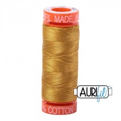 FIL COTON MAKO 50 AURIFIL 5022 Mustard - Petite bobine de 200 mètres