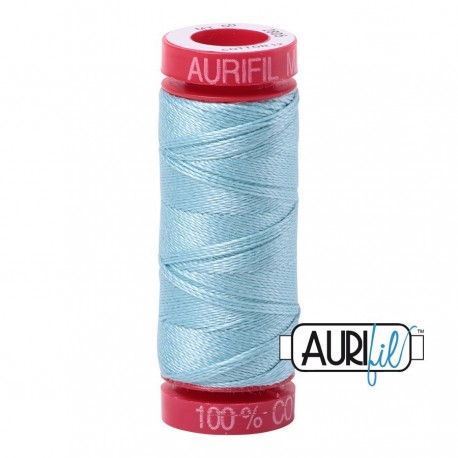 FIL COTON MAKO 12 AURIFIL 2805 Light Grey Turquoise - Petite bobine de 50 mètres