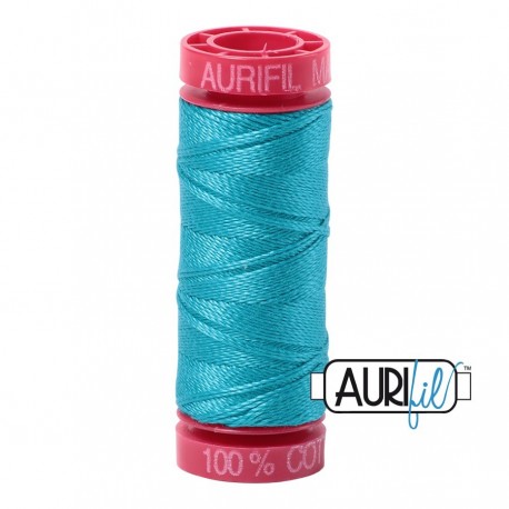 FIL COTON MAKO 12 AURIFIL 2810 Turquoise - Petite bobine de 50 mètres