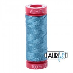 FIL COTON MAKO 12 AURIFIL 2815 Teal - Petite bobine de 50 mètres