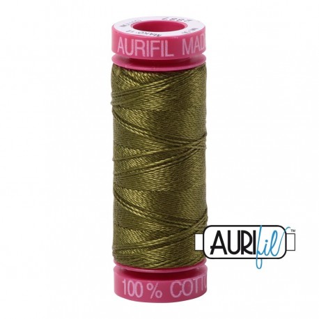 FIL COTON MAKO 12 AURIFIL 2887 Very Dark Olive - Petite bobine de 50 mètres