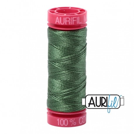 FIL COTON MAKO 12 AURIFIL 2890 Very Dark Grass Green - Petite bobine de 50 mètres