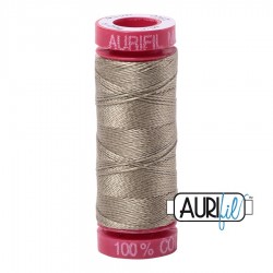 FIL COTON MAKO 12 AURIFIL 2900 Light Khaki Green - Petite bobine de 50 mètres