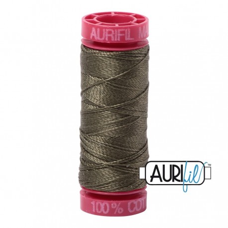 FIL COTON MAKO 12 AURIFIL 2905 Army Green - Petite bobine de 50 mètres