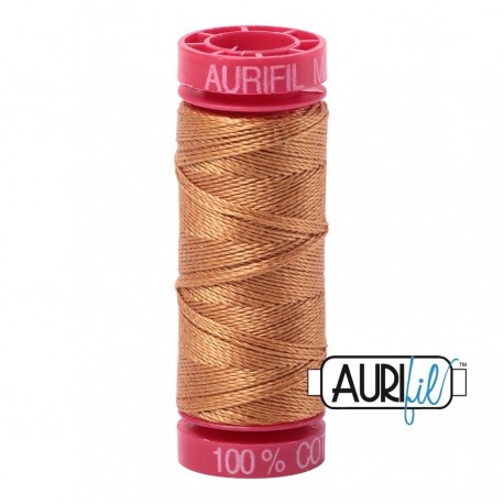 FIL COTON MAKO 12 AURIFIL 2930 Golden Toast - Petite bobine de 50 mètres