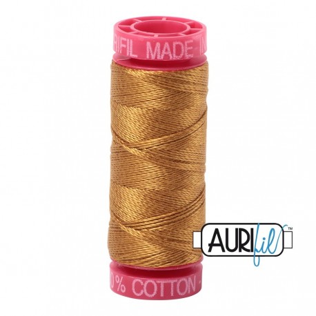 FIL COTON MAKO 12 AURIFIL 2975 Brass - Petite bobine de 50 mètres