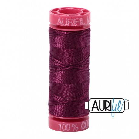 FIL COTON MAKO 12 AURIFIL 4030 Plum - Petite bobine de 50 mètres