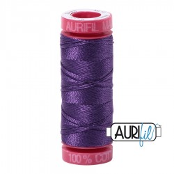 FIL COTON MAKO 12 AURIFIL 4225 Eggplant - Petite bobine de 50 mètres