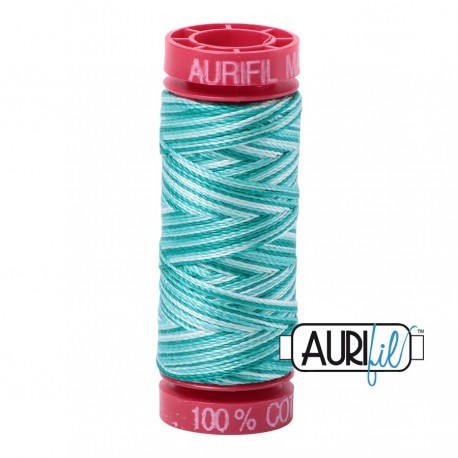 FIL COTON MAKO 12 AURIFIL 4654 Turquoise Foam - Petite bobine de 50 mètres