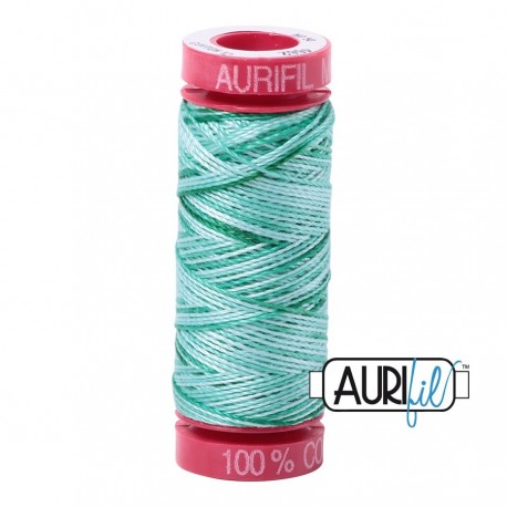 FIL COTON MAKO 12 AURIFIL 4662 Creme de Menthe - Petite bobine de 50 mètres