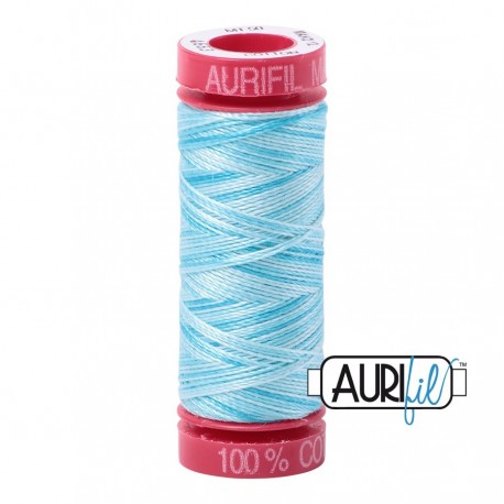 FIL COTON MAKO 12 AURIFIL 4663 Baby Blue Eyes - Petite bobine de 50 mètres