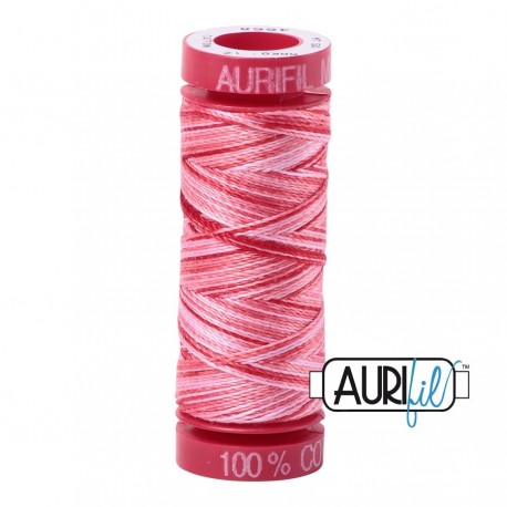 FIL COTON MAKO 12 AURIFIL 4668 Strawberry Parfait - Petite bobine de 50 mètres