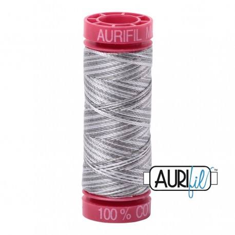 FIL COTON MAKO 12 AURIFIL 4670 Silver Fox - Petite bobine de 50 mètres