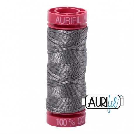 FIL COTON MAKO 12 AURIFIL 5004 Grey Smoke - Petite bobine de 50 mètres