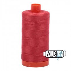 FIL COTON MAKO 50 AURIFIL 2255 Dark Red Orange - Grosse bobine de 1300 mètres